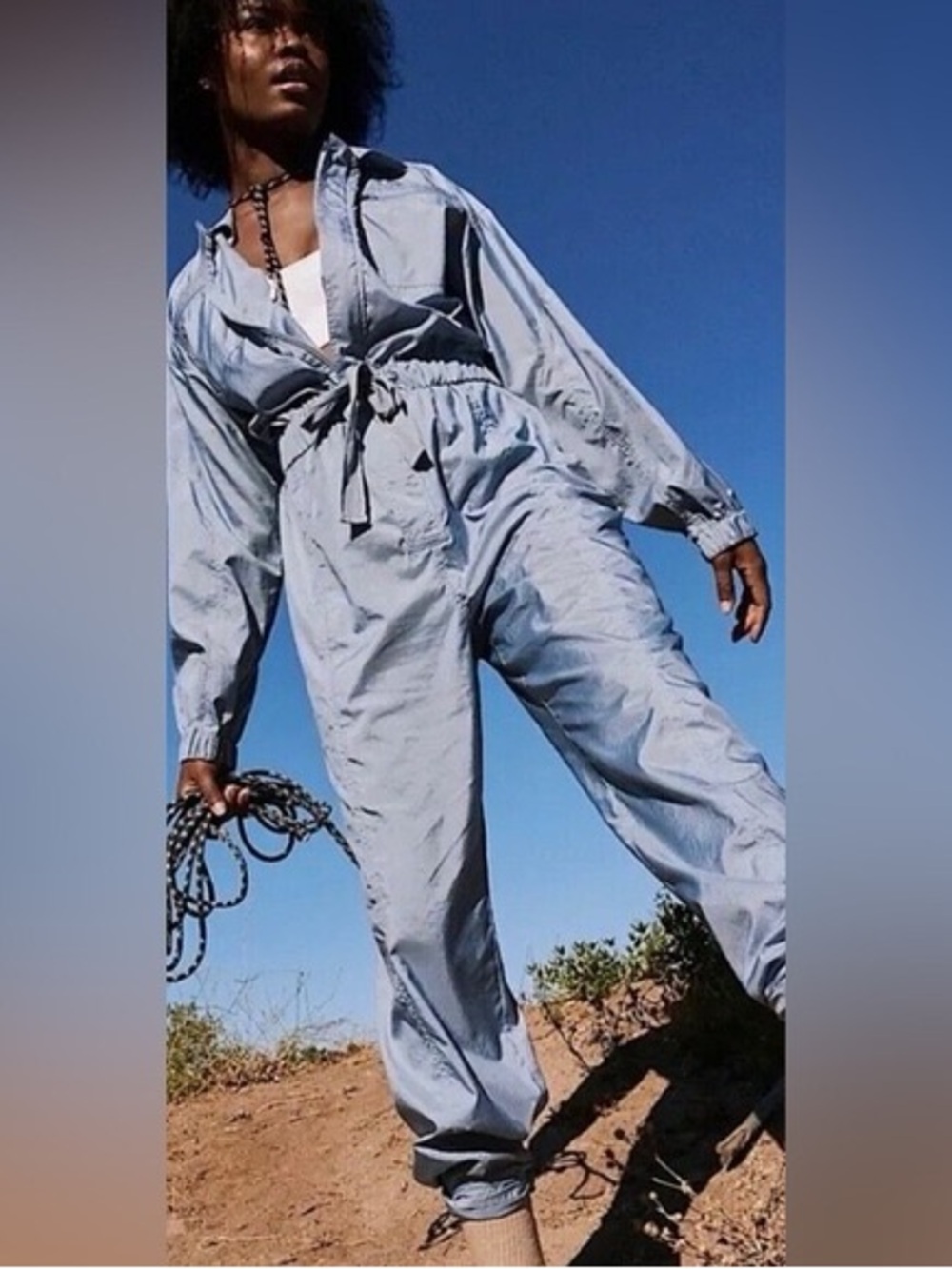 Free People Movement Golden Hour Jumpsuit Blue